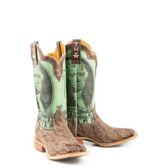 NEW Tin Haul Men's 11.5 Deuce Take The Money And Run Cowboy Western Boots - Picture 1 of 13